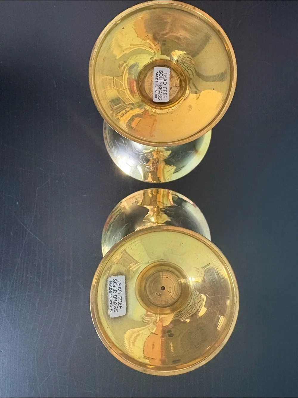 Vintage Etched Brass Coupes - Pair of 2 Lead Free